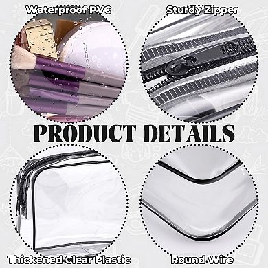 Clear Zipper Travel Toiletry Bag Carry-on Travel Essentials 6pc