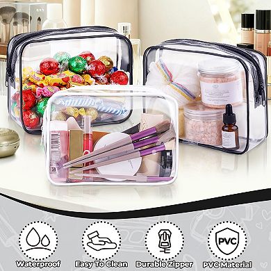 Clear Zipper Travel Toiletry Bag Carry-on Travel Essentials 6pc