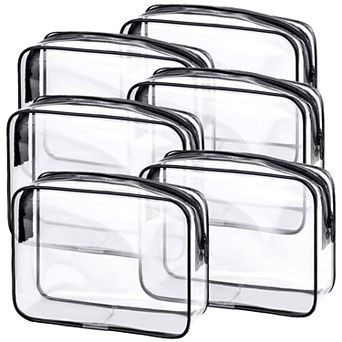 Clear Zipper Travel Toiletry Bag Carry-on Travel Essentials 6 pc