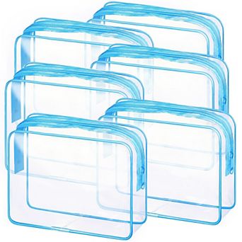 Clear Zipper Travel Toiletry Bag Carry-on Travel Essentials 6 pc