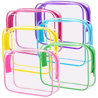Clear Zipper Travel Toiletry Bag Carry-on Travel Essentials 6 pc
