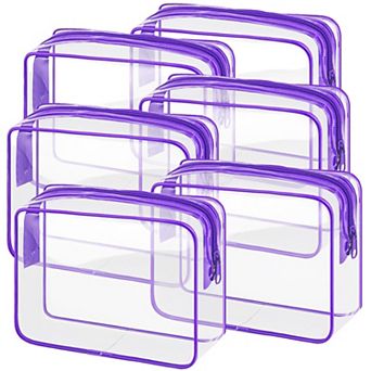 Clear Zipper Travel Toiletry Bag Carry-on Travel Essentials 6 pc