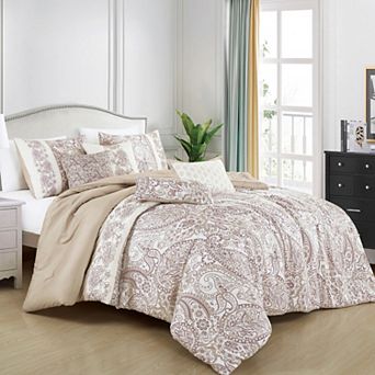 Beige Paisley Comforter Set