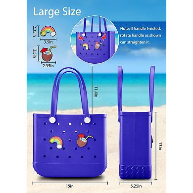 Rubber Beach Tote Waterproof Travel Handbag