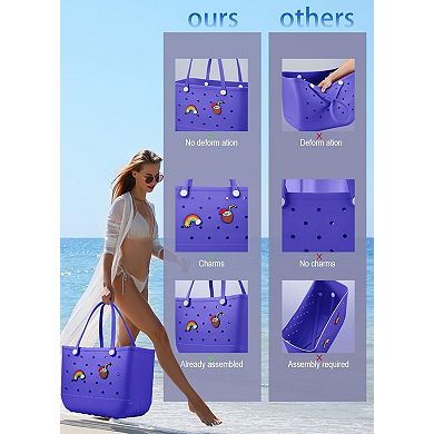 Rubber Beach Tote Waterproof Travel Handbag