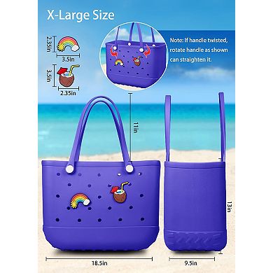 Rubber Beach Tote Waterproof Travel Handbag