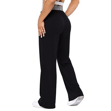 Womens Casual Wide Leg Sweatpants Lounge Palazzo Stretch Drawstring Bottoms Pant