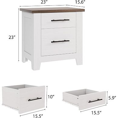 ANIXOL Farmhouse Vanity with Mirror; 6-Drawers;Large Storage