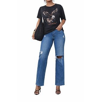 Women Loose Fit Denim Jeans