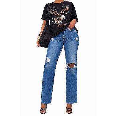 Women Loose Fit Denim Jeans
