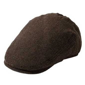 Men's Tweed Newsboy Flat Cap Winter Ivy Golf Hat Satin Lined