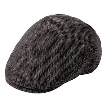Men's Tweed Newsboy Flat Cap Winter Ivy Golf Hat Satin Lined