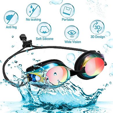 8pc Swim Goggles Anti Fog Silicone Ear Plug Nose Clip