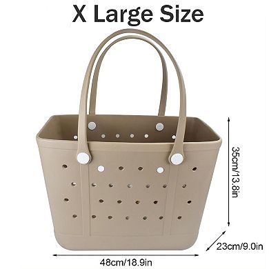 Rubber Beach Tote Bag Washable Open Durable Travel