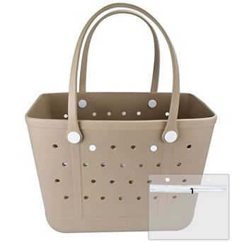 Rubber Beach Tote Bag Washable Open Durable Travel