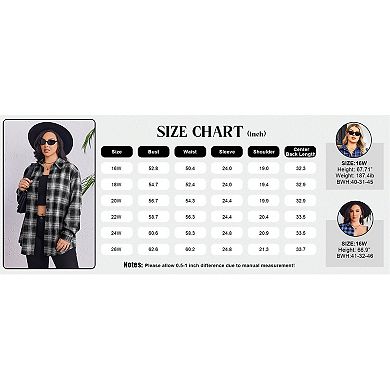 Zeagoo Women's Plaid Flannel Button Down Shirts Long Sleeve Collared Casual Shacket