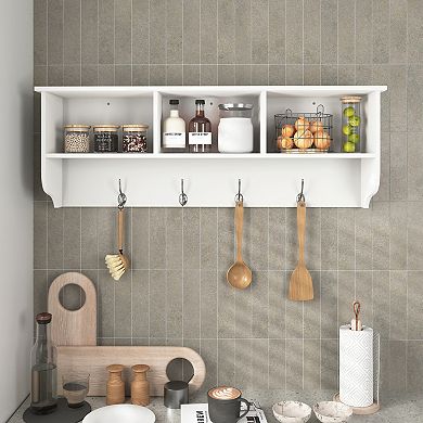 Pnronnc Wall Mounted Coat Rack Hanging Cabinet Kitchen Pantry Storage Cabinet Medicine Cabinet