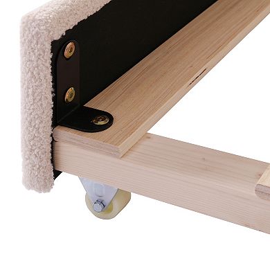 Pnronnc Teddy Fleece Sofa Bed Upholstered Daybed with Light and Trundle Bed