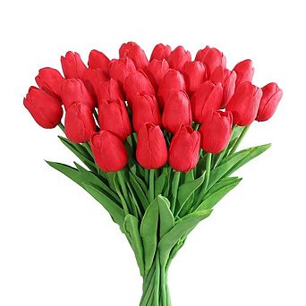 Latex Tulips Real Touch Artificial Flowers Bouquet