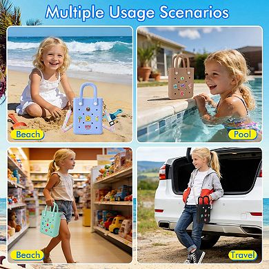 Mini Rubber Tote Bag Beach 20 Charms Adjustable Strap