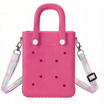 Mini Rubber Tote Bag Beach 20 Charms Adjustable Strap