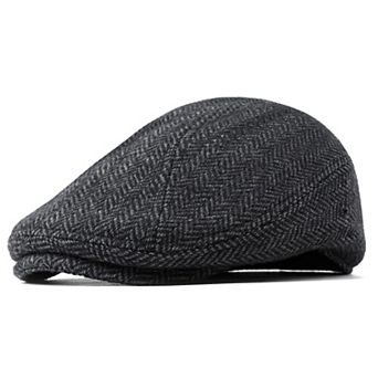 Newsboy Cap Flat Irish Beret Derby Herringbone Ivy Hat Size 7 1/2