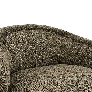 Trikiousd Boucle Upholstered Accent Chair with Curved Back