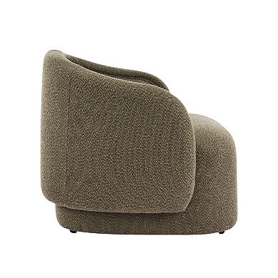 Trikiousd Boucle Upholstered Accent Chair with Curved Back