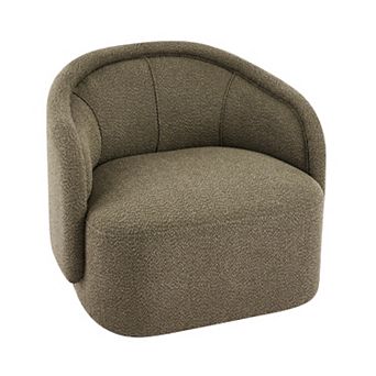 Trikiousd Boucle Upholstered Accent Chair with Curved Back