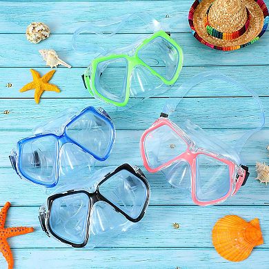 4pc Adult Diving Mask Tempered Glass Snorkel Gear