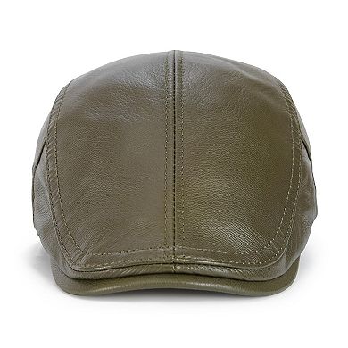Genuine Leather Ivy Cap Newsboy Hat