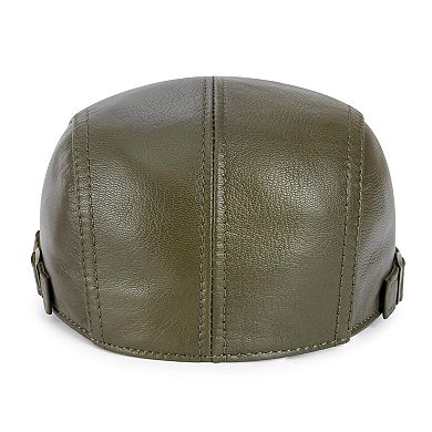 Genuine Leather Ivy Cap Newsboy Hat