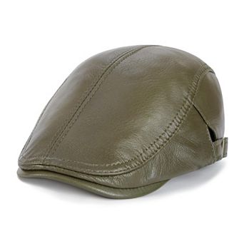 Genuine Leather Ivy Cap Newsboy Hat