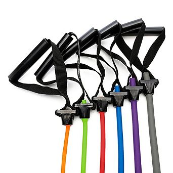 Power Systems Versa Tube Plus Set 48 Inch Double Tube Resistance Band Kit with 6 Levels 4 to 85 lbs