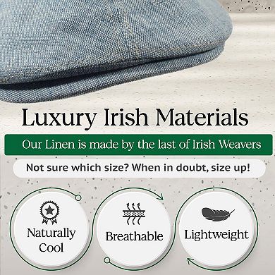 Irish Linen Flat Cap Men's Newsboy XXL