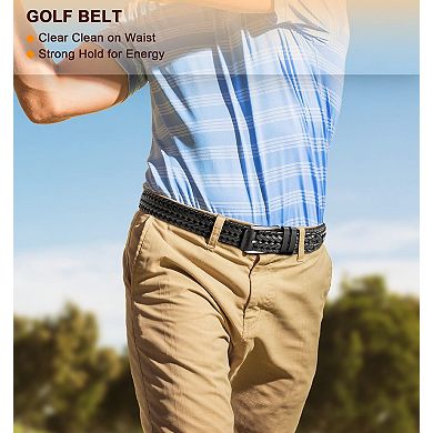 Men's Leather Woven Braided Belt Casual Golf Gift