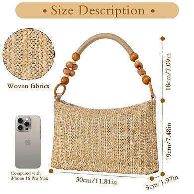 Straw Beach Bag Women Shoulder Summer Handbag