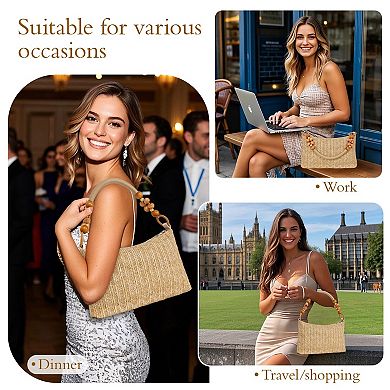 Straw Beach Bag Women Shoulder Summer Handbag