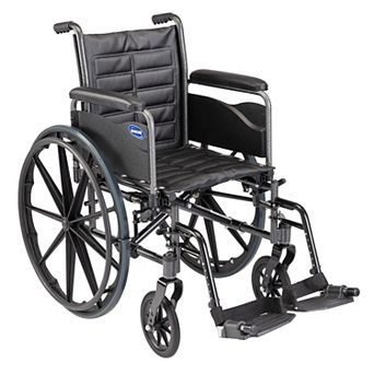 Invacare Tracer (EX2) Standard Folding Wheelchair for Adults (18" Seat) with Footrests and Full Arms