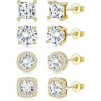 Square Stud Earrings Set