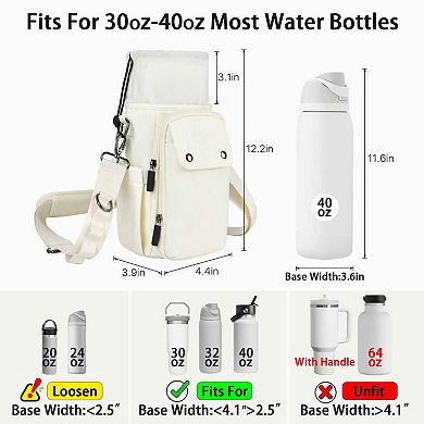 Water Bottle Sling Bag Crossbody Carrier with Pockets