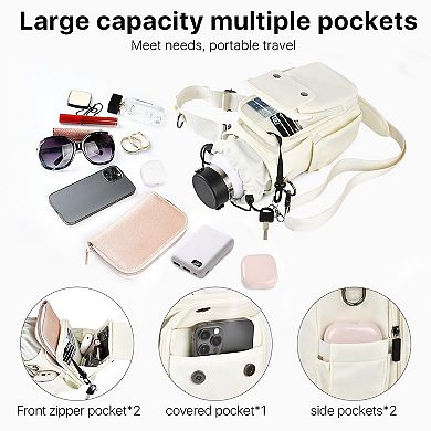 Water Bottle Sling Bag Crossbody Carrier with Pockets