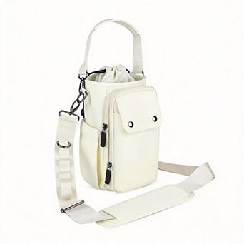 Water Bottle Sling Bag Crossbody Carrier with Pockets