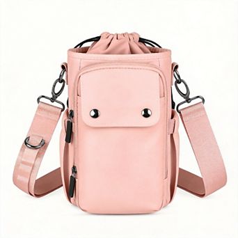 Water Bottle Sling Bag Crossbody Carrier with Pockets