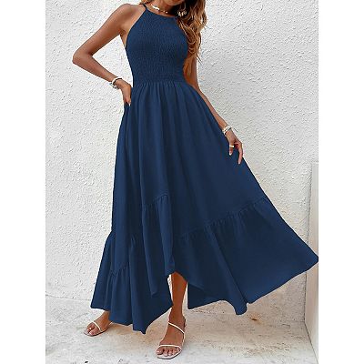 halter dress casual Louise Denim Large this red midi sundress is flirty and fun for summertime. Women's Crochet Dresses | Marissa