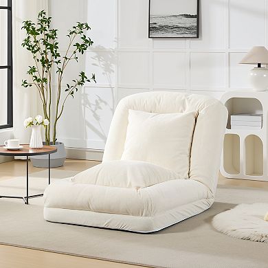 Human Dog Bed, Chenille Upholstered Sofa, 65" Adjustable Lounger w/ Pillows