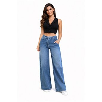Relaxed High Rise Denim Pants Women