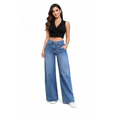 Relaxed High Rise Denim Pants Women