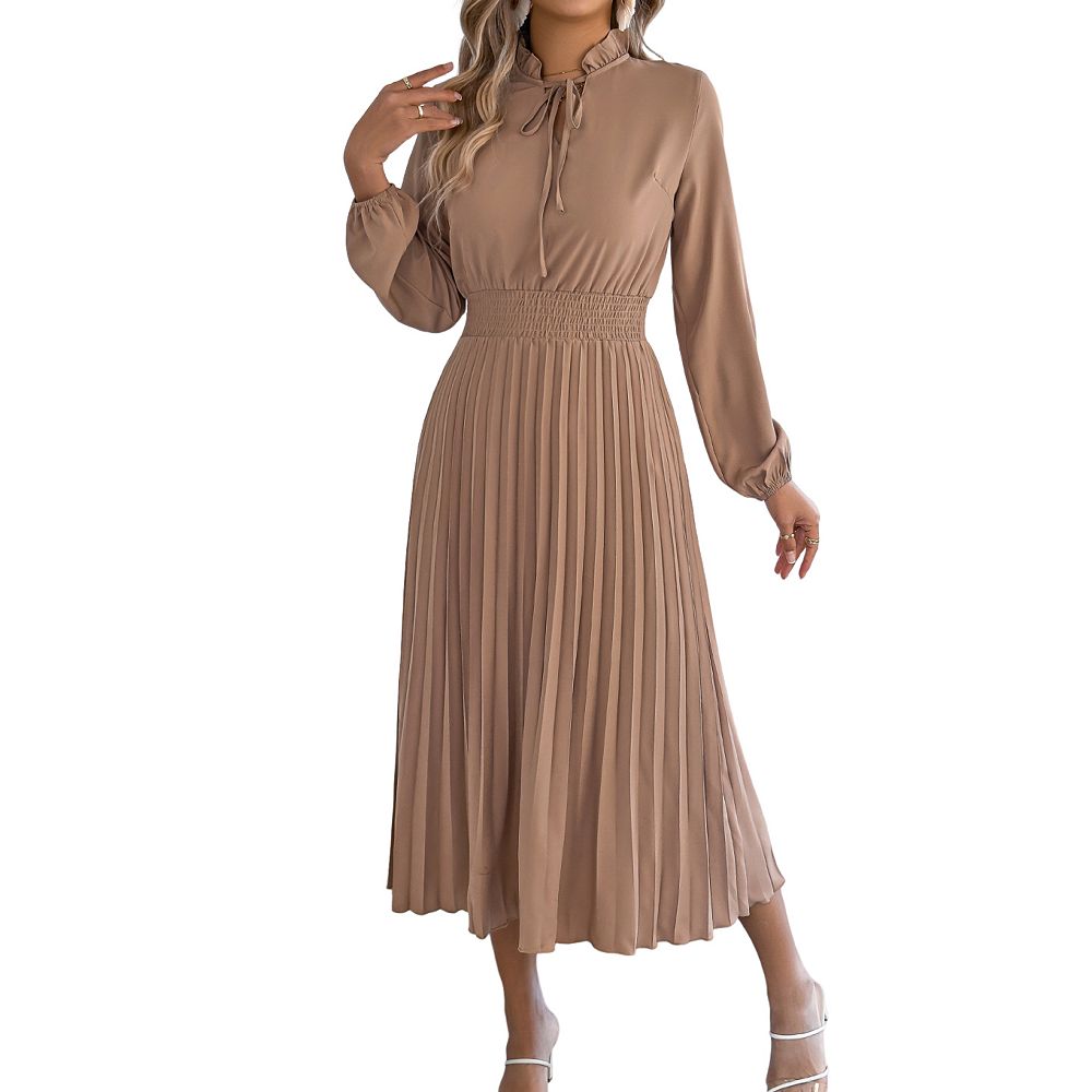 tie neck pleated dress Coral Wallis Clipped Tie Neck Pleated Shirt Dress