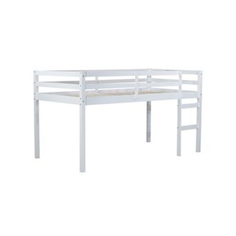 Pnronnc Kids Loft Bed with Ladder, Low Loft Bed Frame